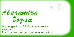 alexandra dozsa business card